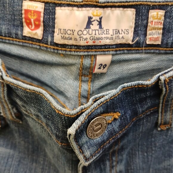 *Rare*Juicy Couture Y2K Sequin Denim Jeans - Picture 2 of 10